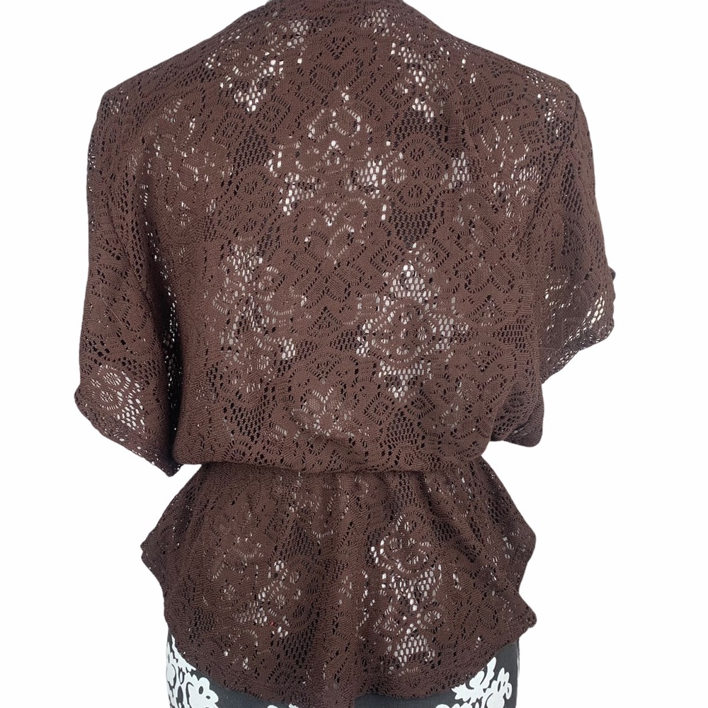 Knitted Peplum Brown Top - Picture 13 of 14